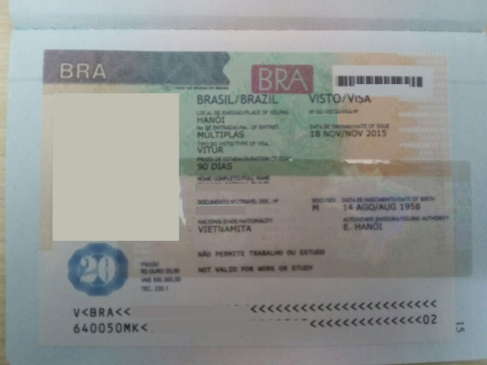 Thủ tục xin visa Brazil