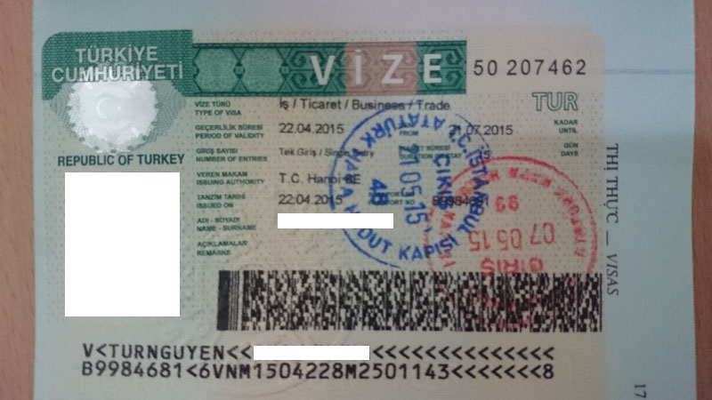 Thủ tục xin visa Thổ Nhĩ Kỳ